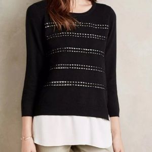 Angel of the North (Anthropologie) Black and White Sweater, Size Small